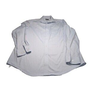 Lauren Ralph Lauren Men's Blue Stretch Regular Fit Dress Shirt L